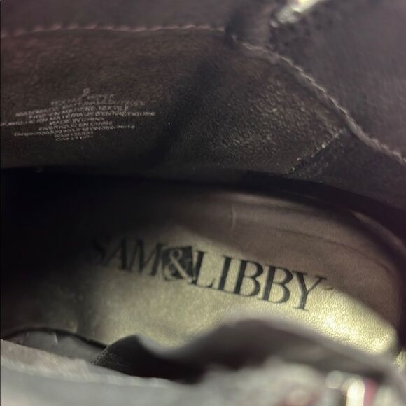 Sam & Libby Gray Suede Ankle Boots Size 9 - Picture 8 of 9